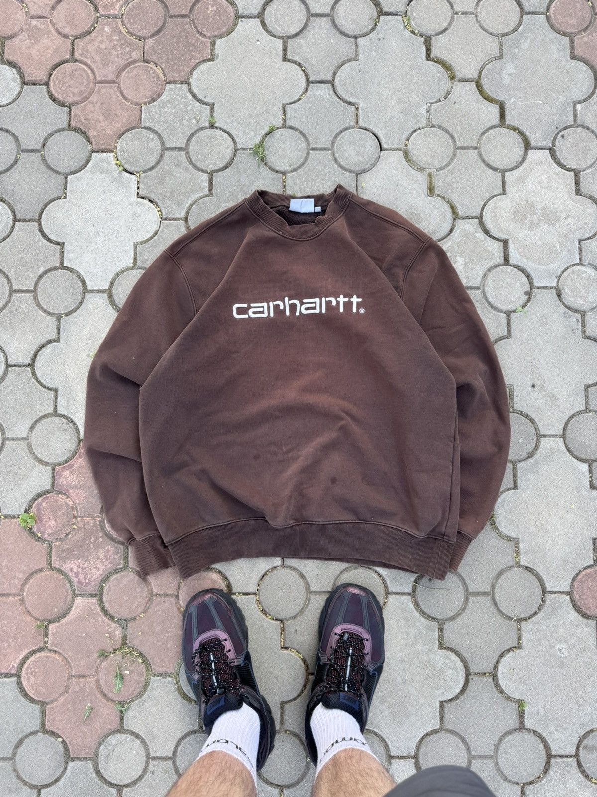 Carhartt Wip Carhartt Wip Spell Out Brown Sweatshirt USA Size US M / EU 48-50 / 2 - 2 Thumbnail