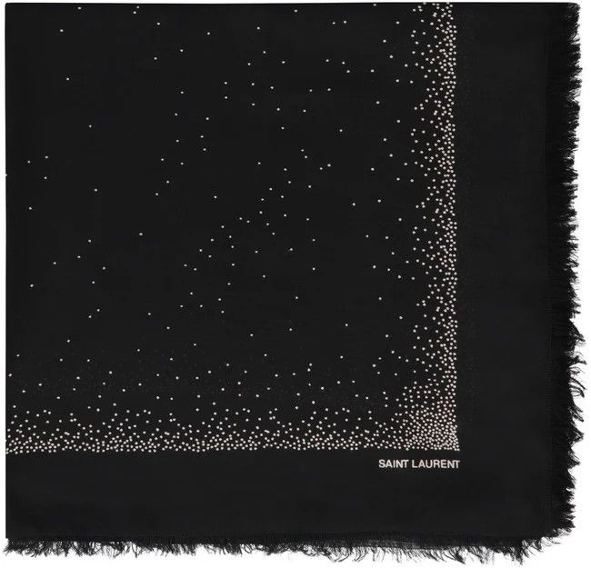 Saint Laurent Paris o1b1hav110824 Size: OS / Large Cassandre Square Scarf Black Size ONE SIZE - 1 Thumbnail