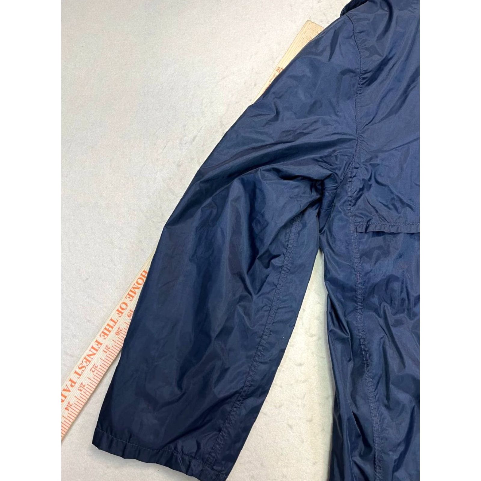 Rains VINTAGE USAF Coat Overcoat Men 38R Blue Polyester Lined Lightweight Removable Lining Zipper Button Buckle Canvas USA Made Size US XXS / EU 40 - 4 Thumbnail