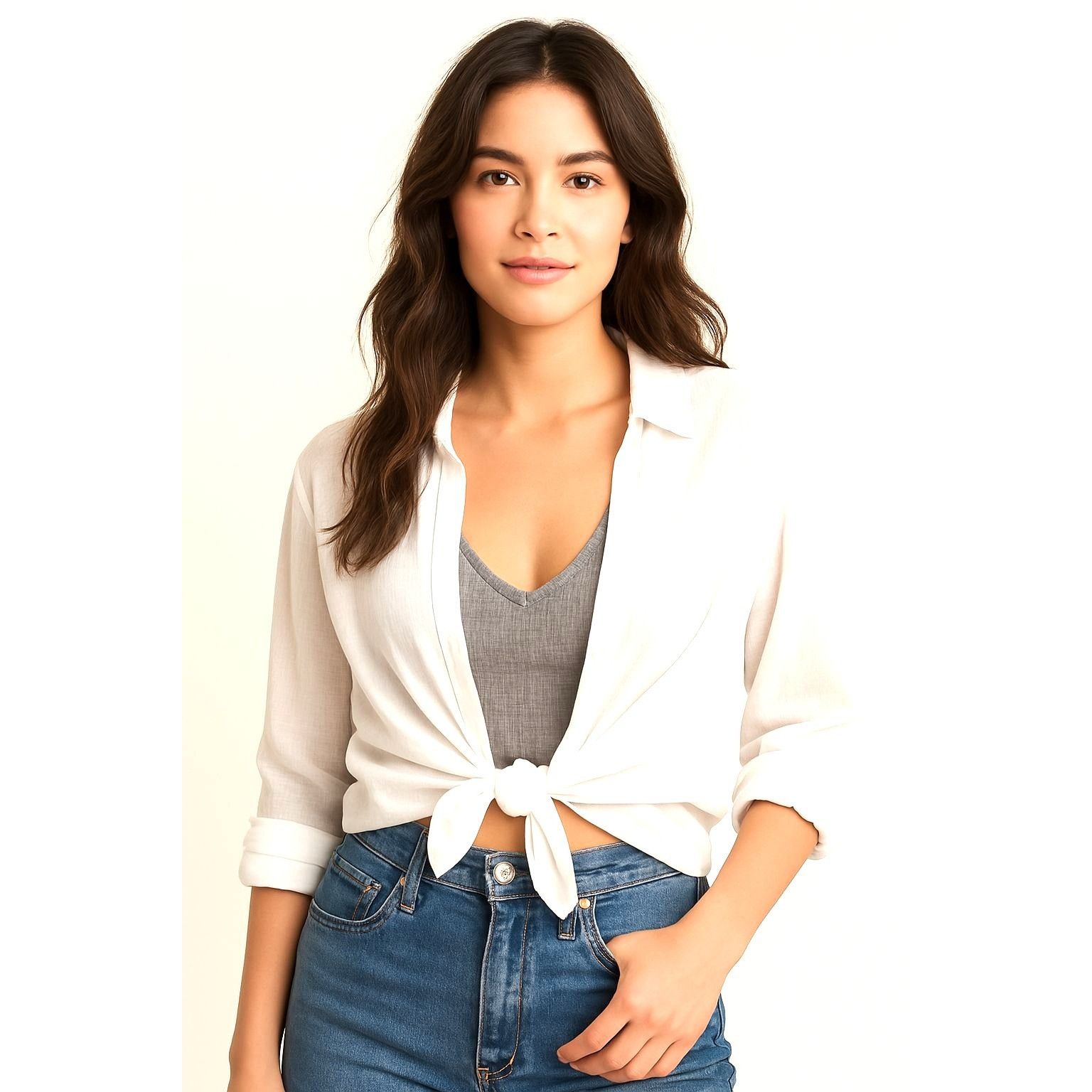 Other Colsie Gray Ribbed Knit Deep V Neck Cropped Tank Lounge Stre Size XL / US 12-14 / IT 48-50 - 5 Thumbnail