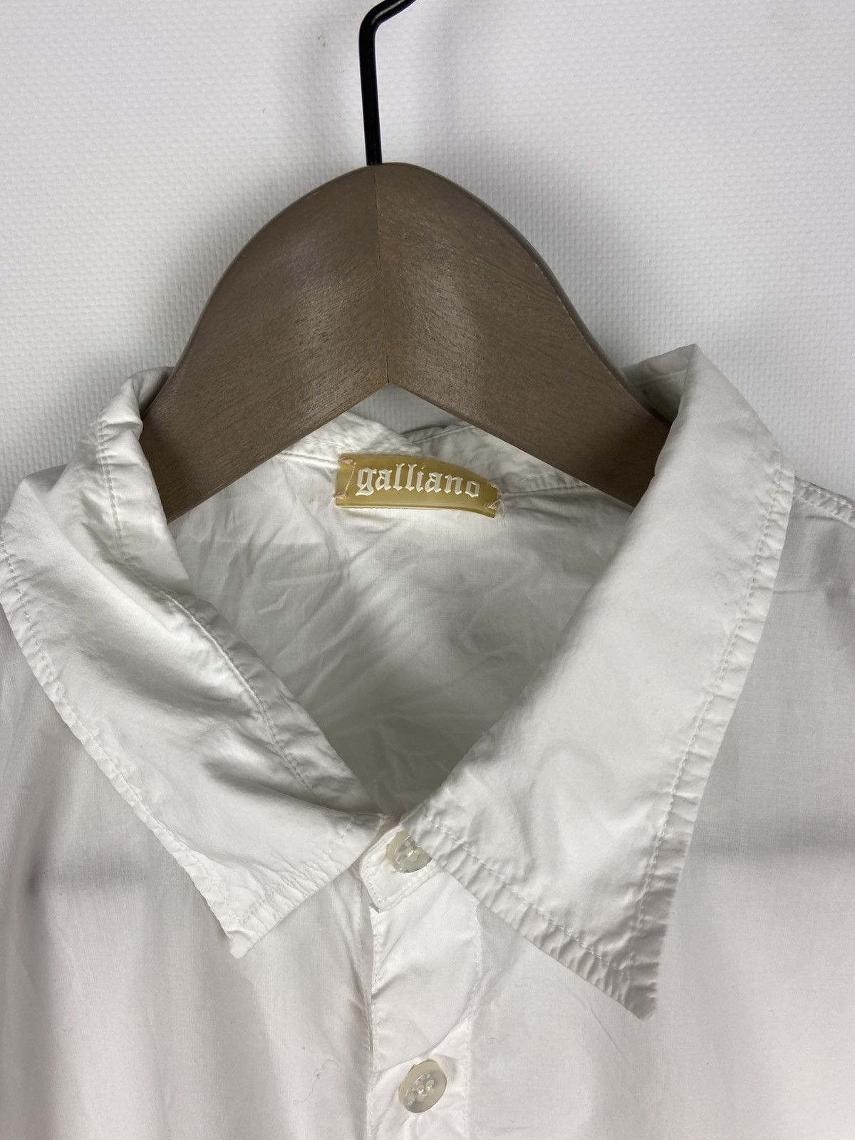 John Galliano Galliano Womens Collared White Button Shirt Logo Luxury Size XS / US 0-2 / IT 36-38 - 3 Thumbnail