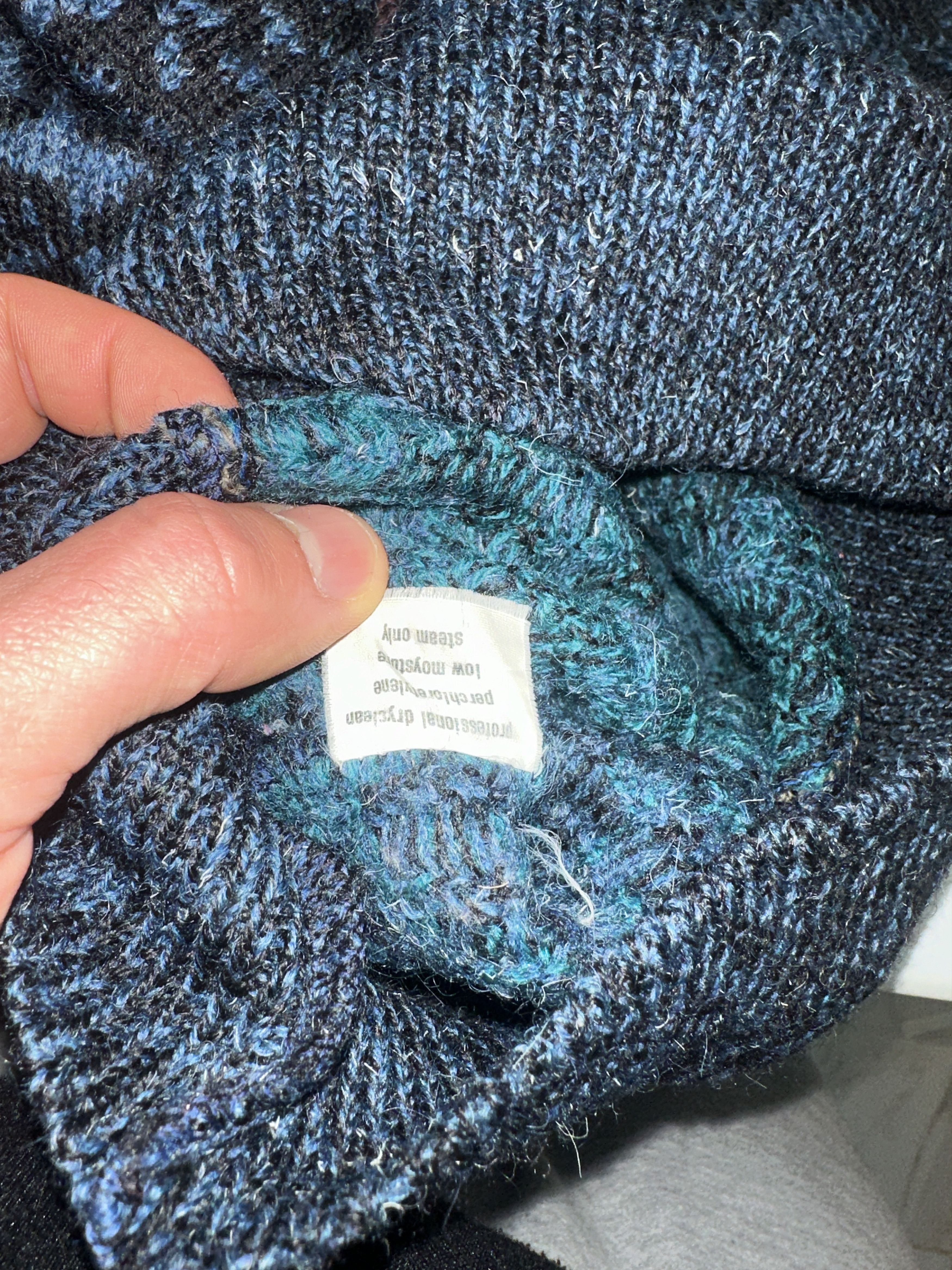 Missoni 90s Missoni Uomo Floral Knit Navy Cardigan Sweater Size M 50 Size US M / EU 48-50 / 2 - 7 Thumbnail