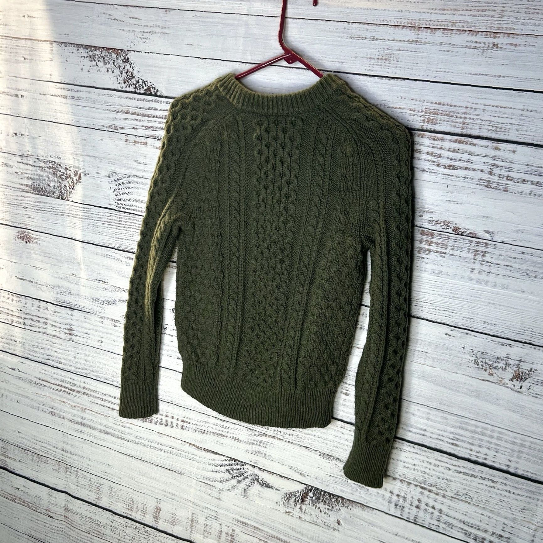 J.Crew J. Crew Sweater Cable-Knit Wool Blend Lambswool Green Women’s XXS Crew Neck Pullover Knit Shirt Size XXS / US 00 / IT 34 - 6 Thumbnail