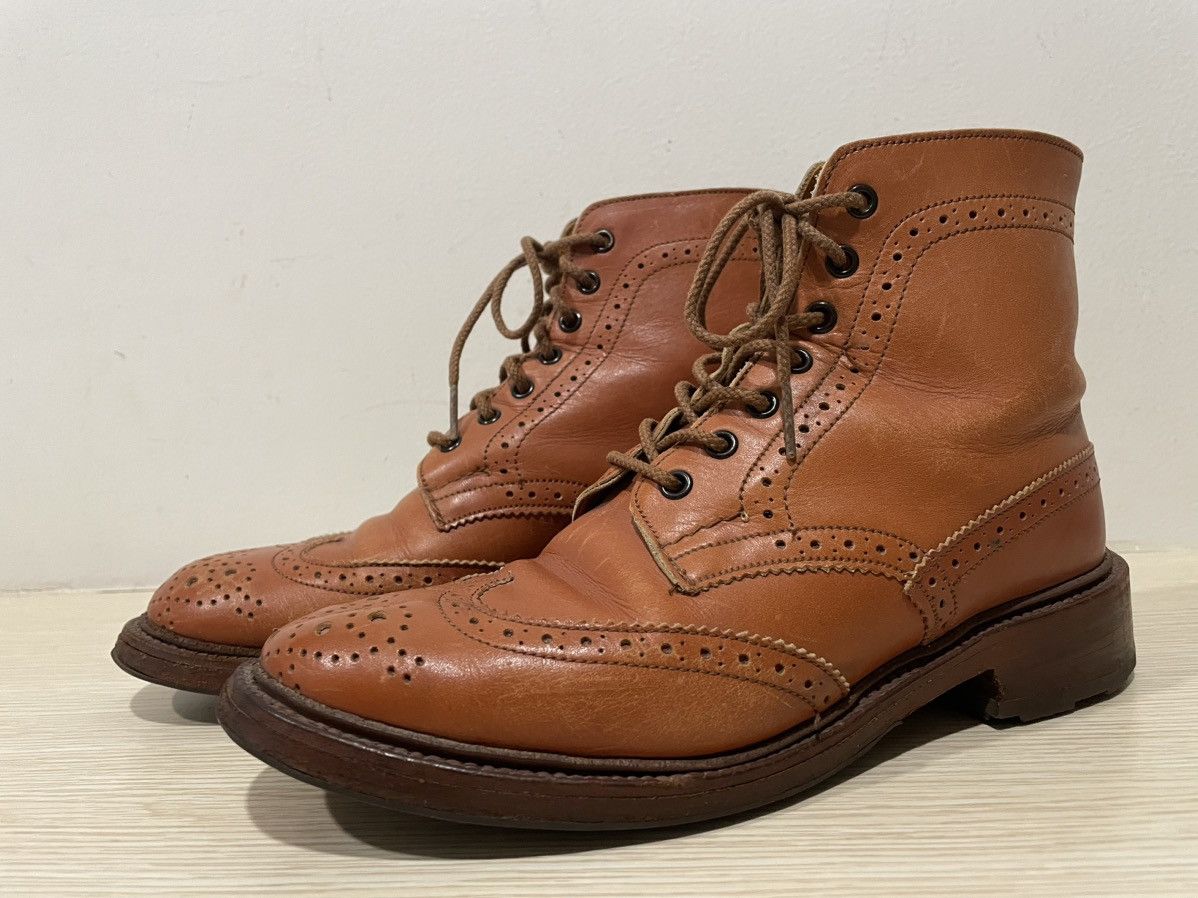 Tricker's Trickers Wingtip Boots Full Leather Made in England 🏴󠁧󠁢󠁥󠁮󠁧󠁿 Unisex Size US 5.5 / EU 38 - 6 Thumbnail