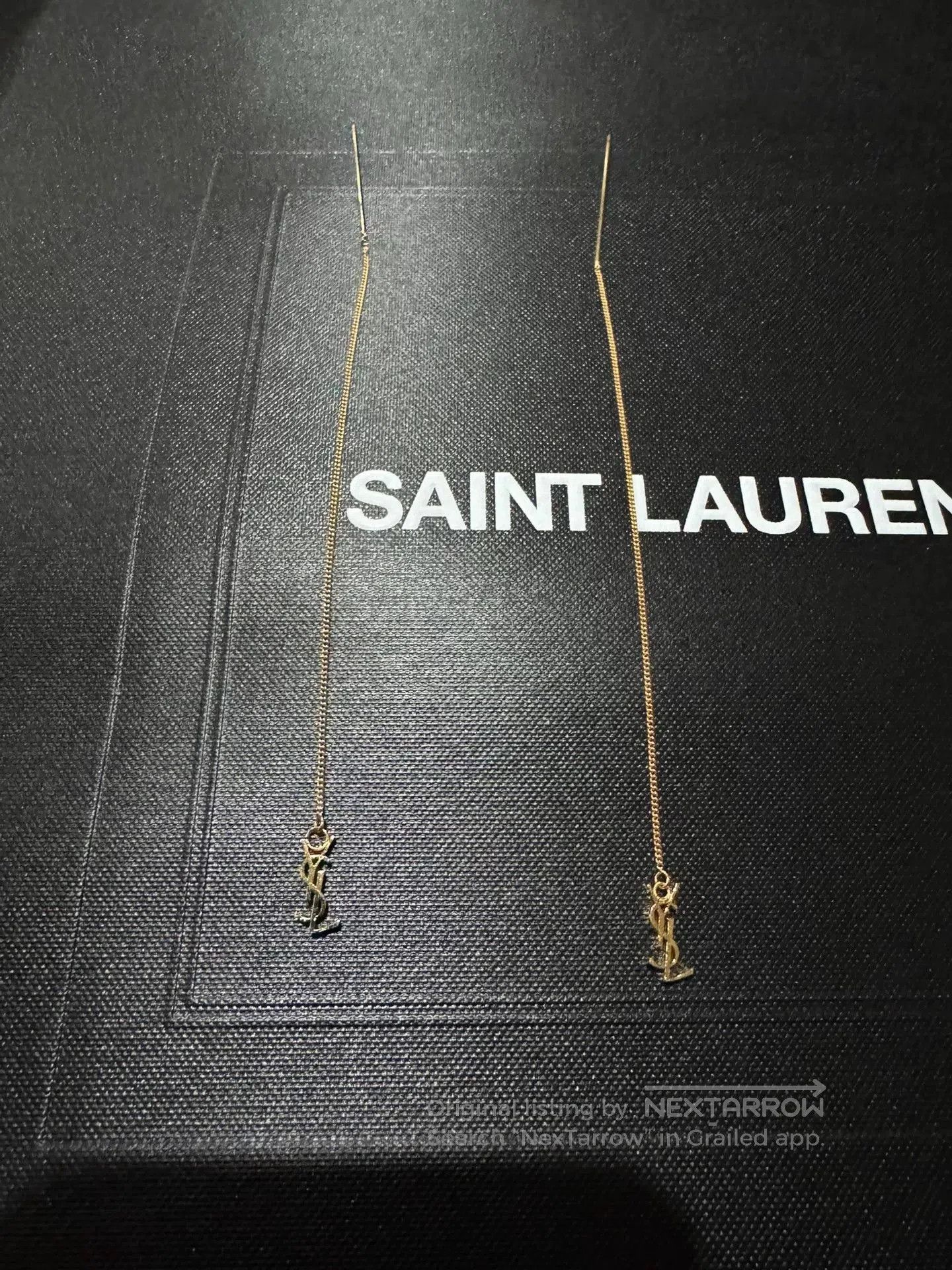 Yves Saint Laurent Saint Laurent YSL Gold Logo Earrings. Size ONE SIZE - 5 Thumbnail