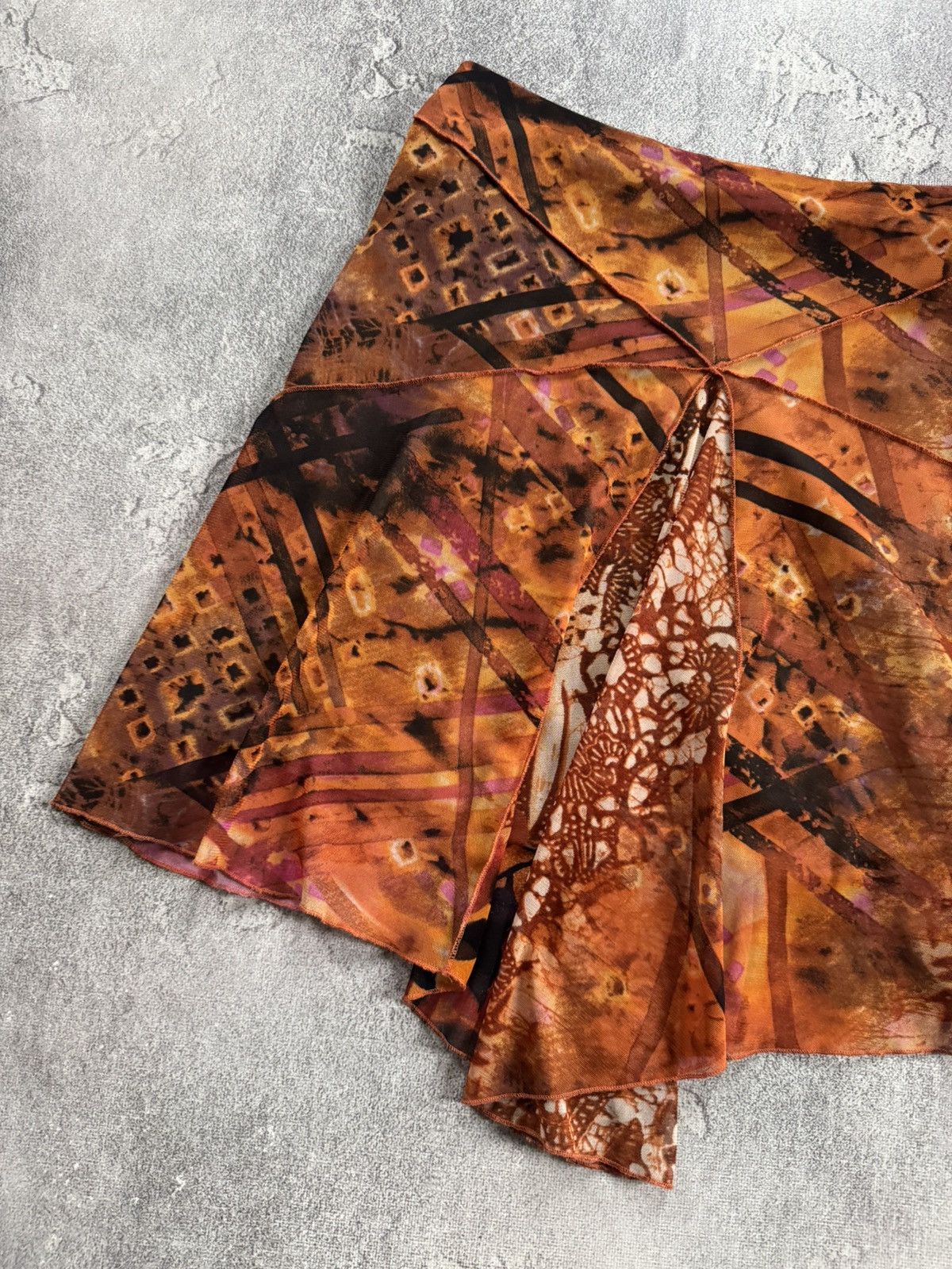 Jean Paul Gaultier Retro 90s skirt mini mesh all printed flowers 🌺 Avantgarde Size 26" / US 2 / IT 38 - 12 Thumbnail