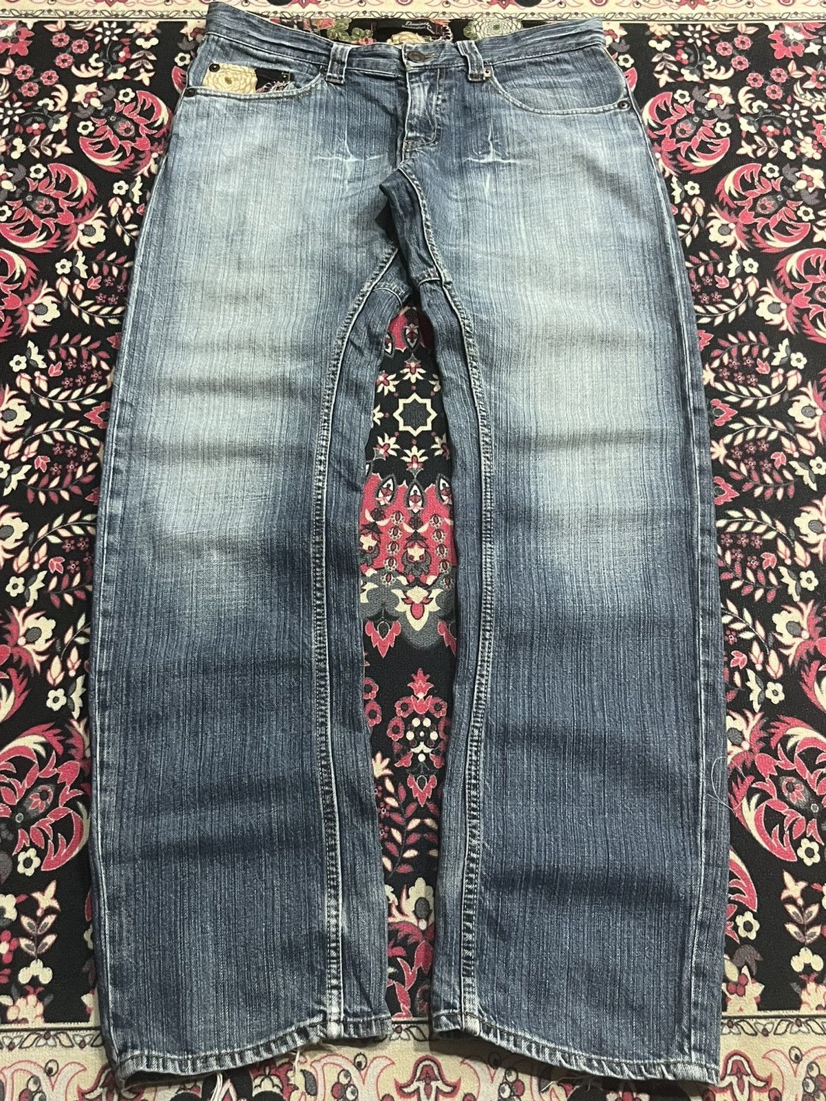 Kapital Vintage Japanese Brand Dominate Floral Sukajan Blue Jeans Size US 32 / EU 48 - 4 Thumbnail