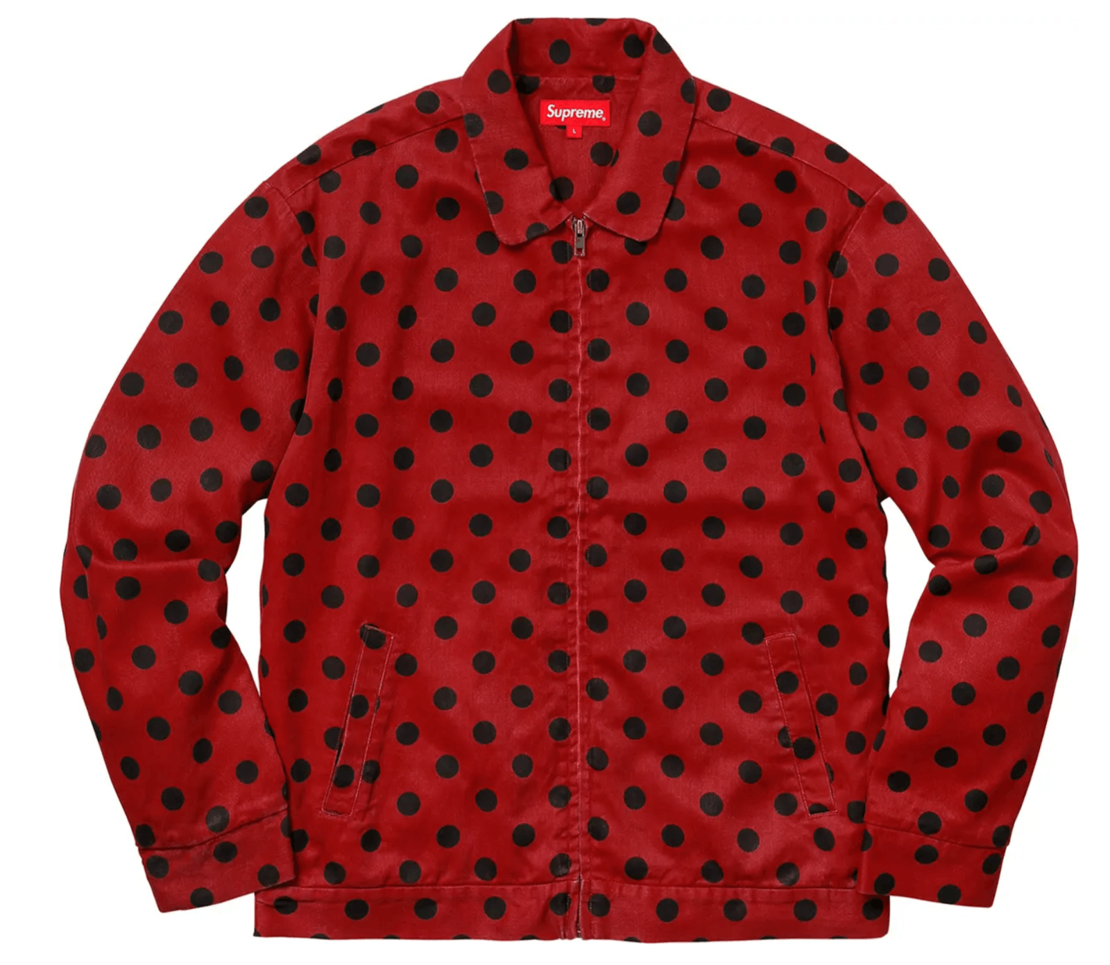 image of Supreme Polka Dots 100% Rayon Work Jacket - Red - Xl, Men's