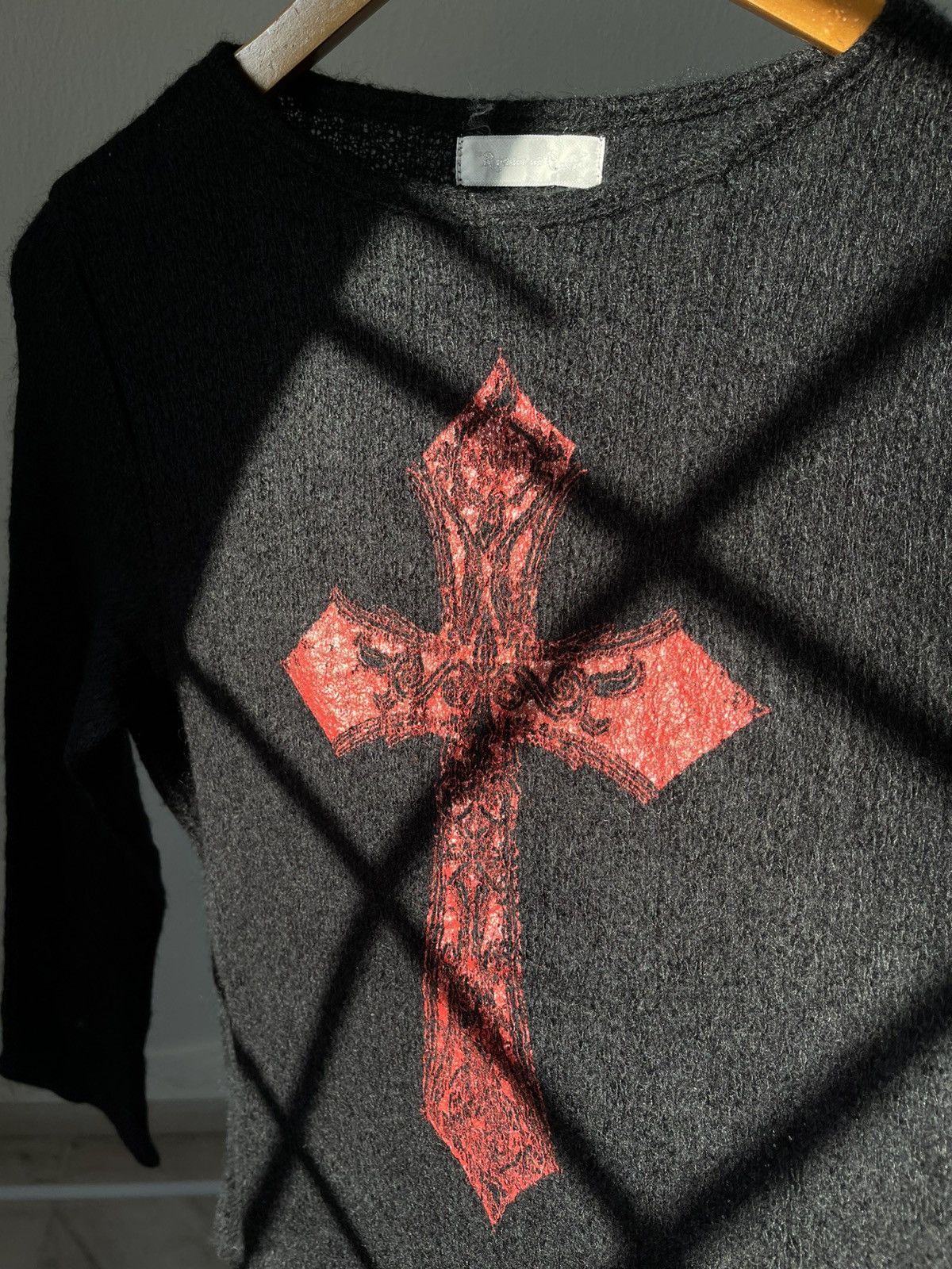 Beauty Beast × If Six Was Nine × Le Grande Bleu (L.G.B.) Rivulet of C.g Red Cross Crop Knit Size US XS / EU 42 / 0 - 5 Thumbnail