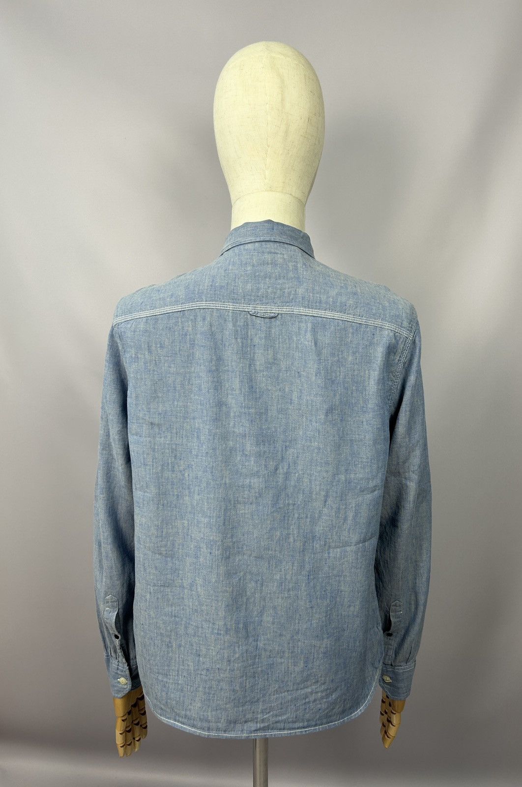 Allsaints Allsaints Kaufman Blue Linen Cotton Shirt Size M P2P 20'4" Size US M / EU 48-50 / 2 - 6 Thumbnail