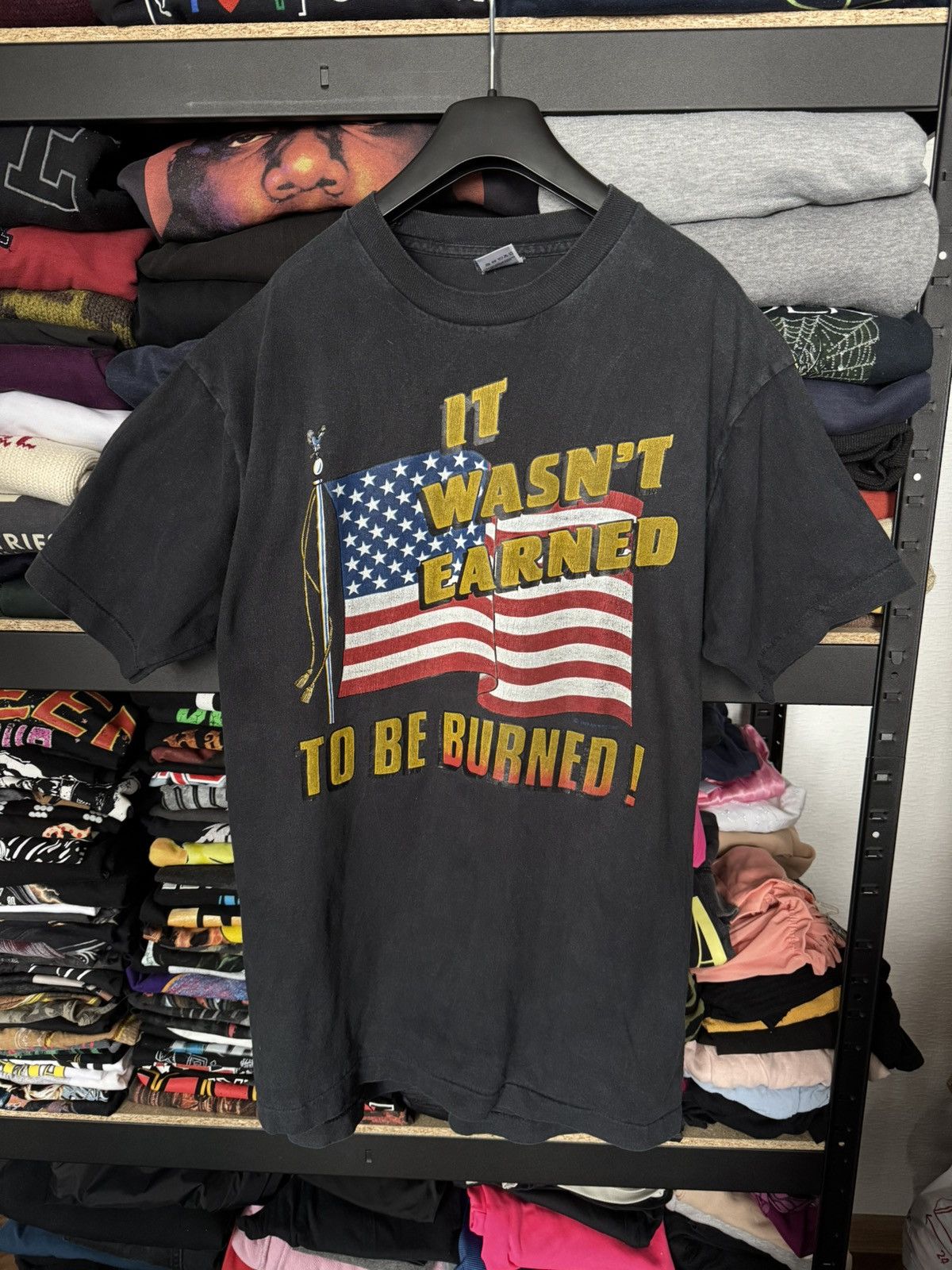 Fruit Of The Loom × Vintage 90s Vintage Fruit rare tee It wasn’t Earned To Be Burned Size US XL / EU 56 / 4 - 1 Thumbnail