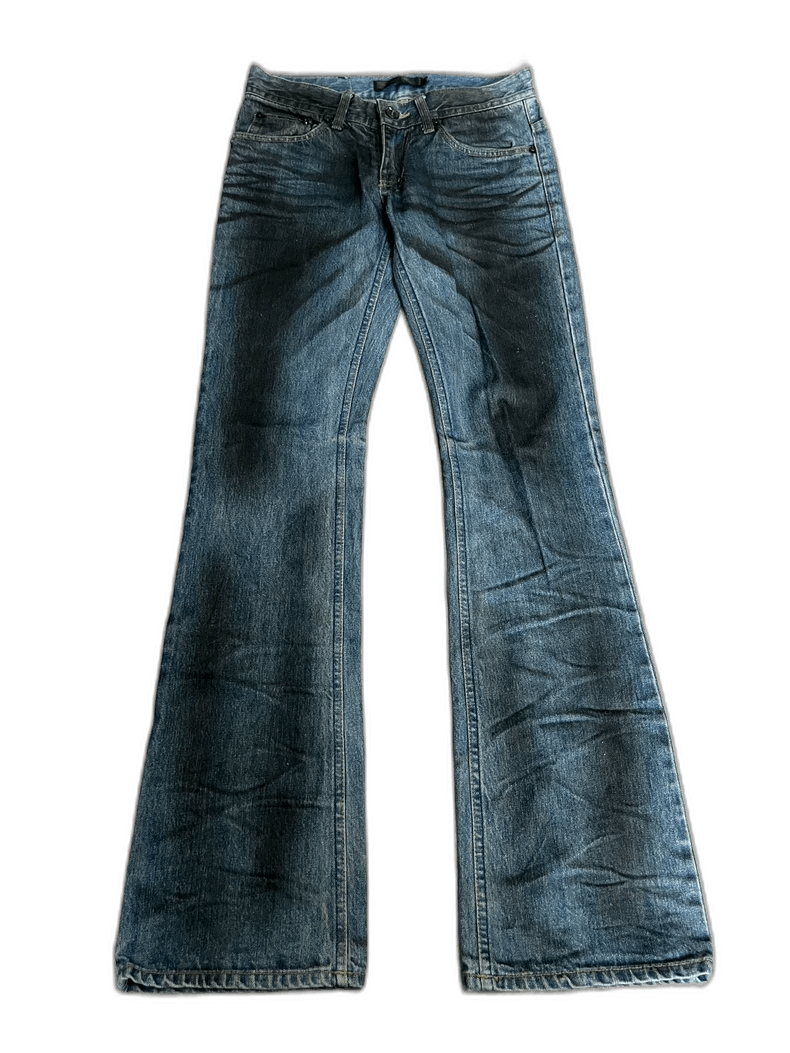 Yohji Yamamoto Vintage Midas Denim Flare Jeans With Unique Wear-2506 Size 29" - 1 Thumbnail