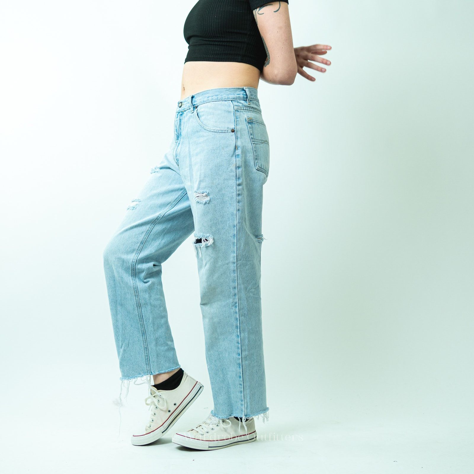 Vintage Vintage 90's Bugle Boy Gold Crest Mom Jeans - 33x30 Size 33" - 8 Thumbnail