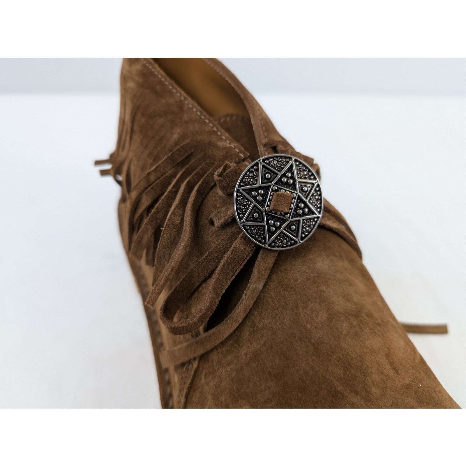 Saint Laurent Paris o1rshd1 Wyatt Suede Fringe Boots in Brown Size US 8 / EU 41 - 4 Thumbnail