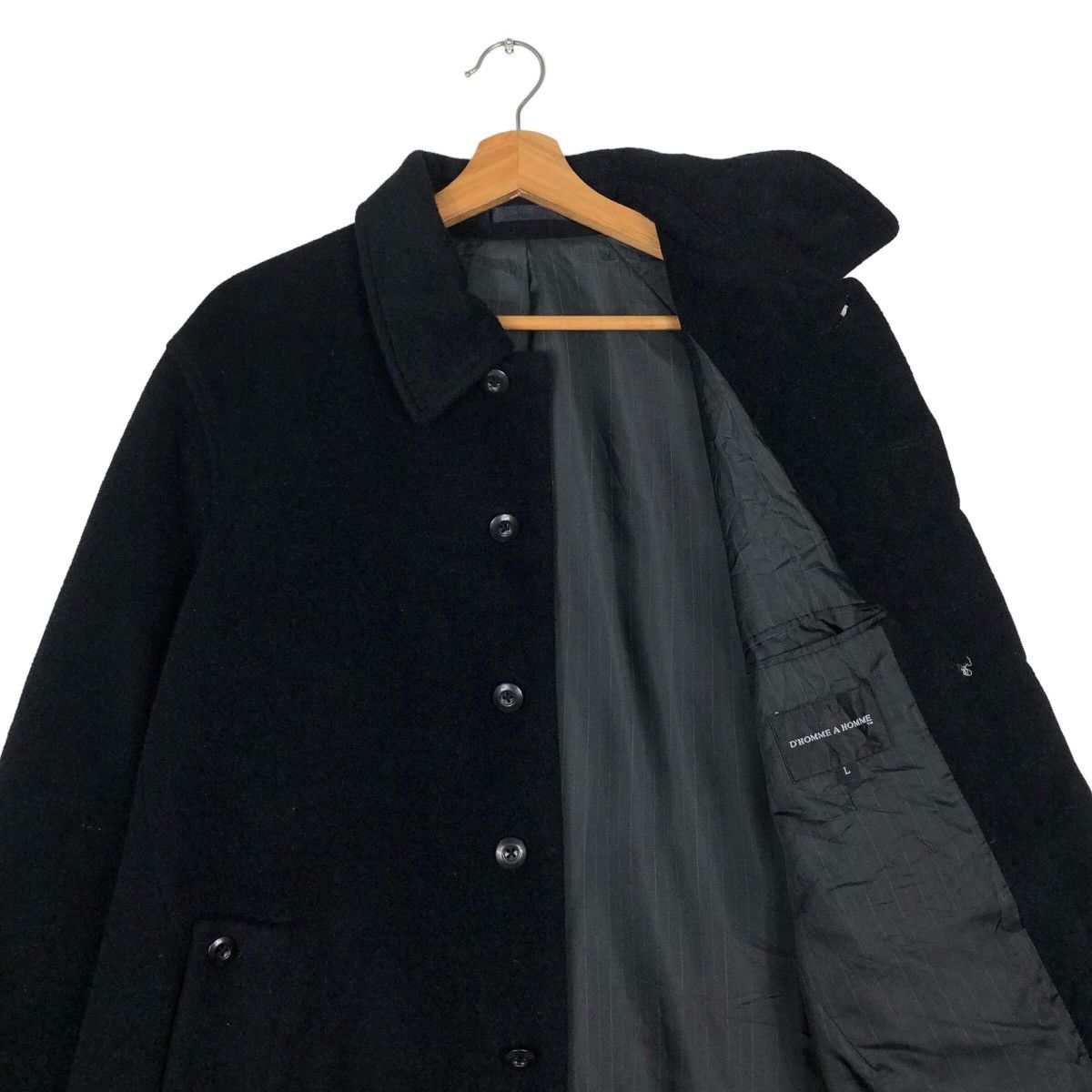 Issey Miyake 🔥Rich Black Fly Coats Long Jacket Wool D’Homme A Homme Size US L / EU 52-54 / 3 - 12 Thumbnail