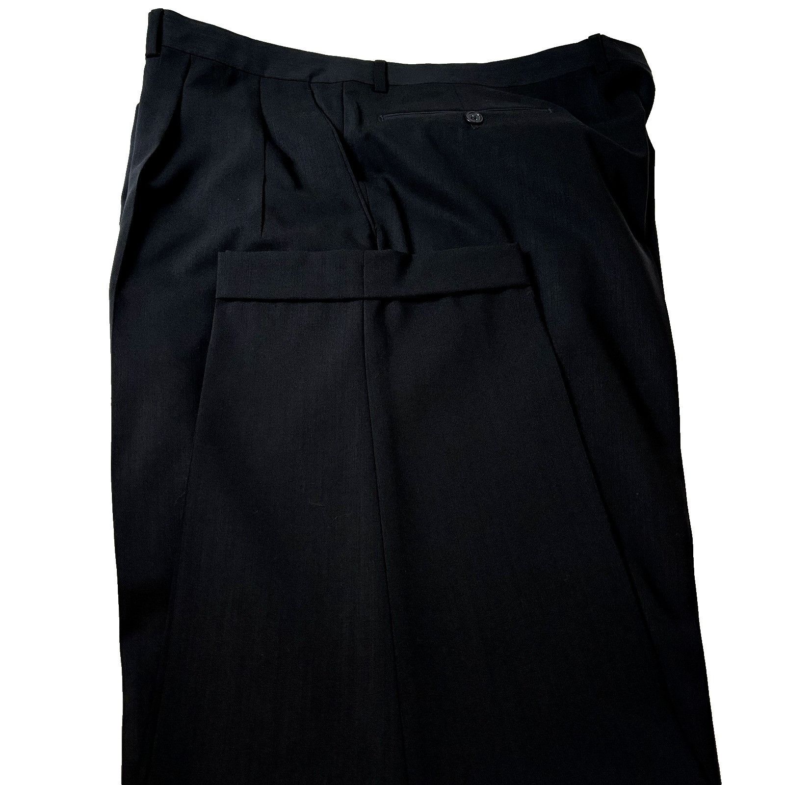 Santorelli Santorelli Men's Black Dress Pants 42x32 Wool Pleated Made i Size 42R - 1 Thumbnail