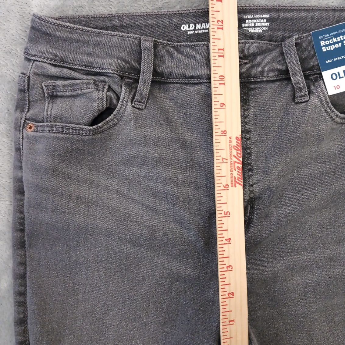 Old Navy Old Navy Jeans Womens 10 Gray Skinny Stretch 28x28 High Rise Regular Inseam 28 5-Pocket Denim N/A Size 32" / US 10 / IT 46 - 4 Thumbnail