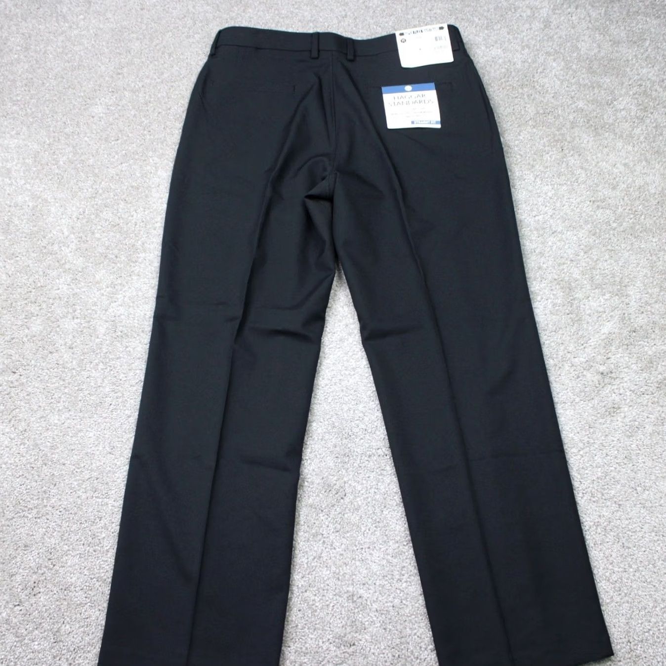 Haggar Haggar Standards Pants Men 34x30 Black Wrinkle Resistant Dress Pants Slim/Classic Fit, Flat Front, Mid Rise, 100% Polyester, NWT Size US 34 / EU 50 - 5 Thumbnail