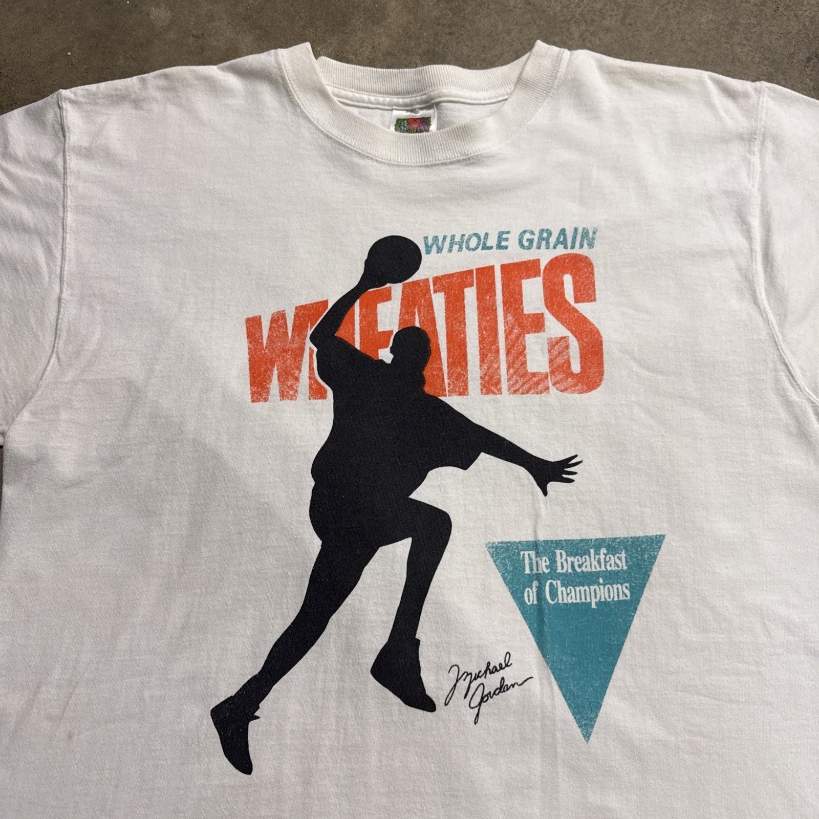 Vintage Wheaties Shirt Mens Large White 90s Michael Jordan