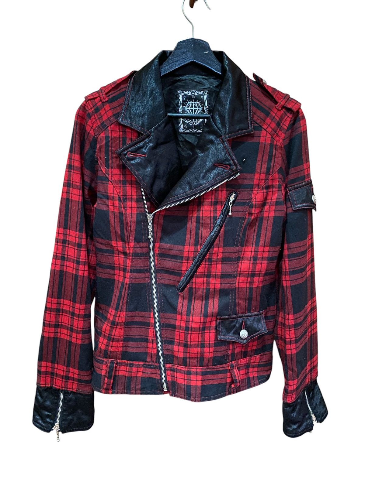 Algonquins Red and Black Plaid Punk Jacket Streetwear