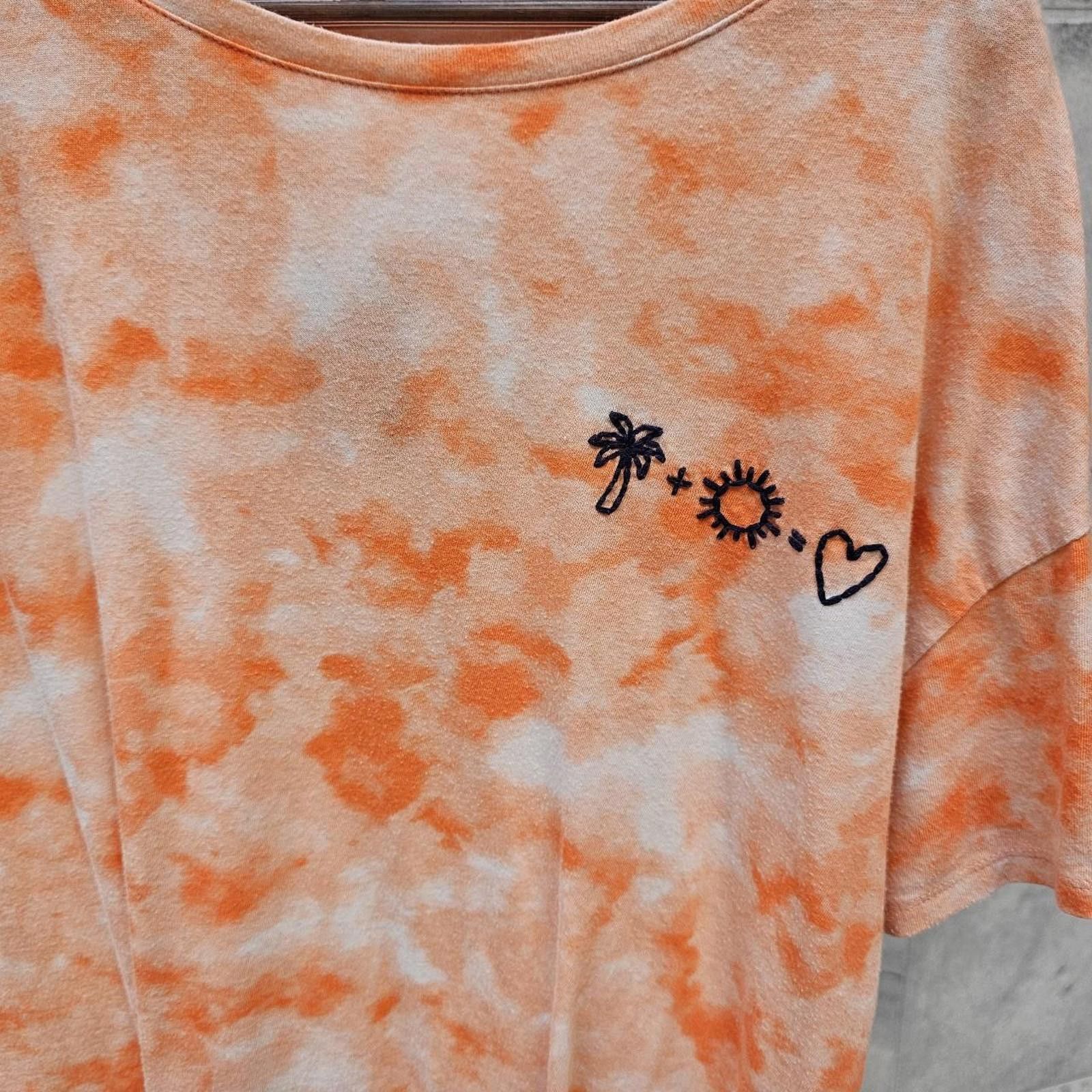 Old Navy Old Navy Women's White and Orange Tie-Dye Crop-top Size M / US 6-8 / IT 42-44 - 2 Thumbnail