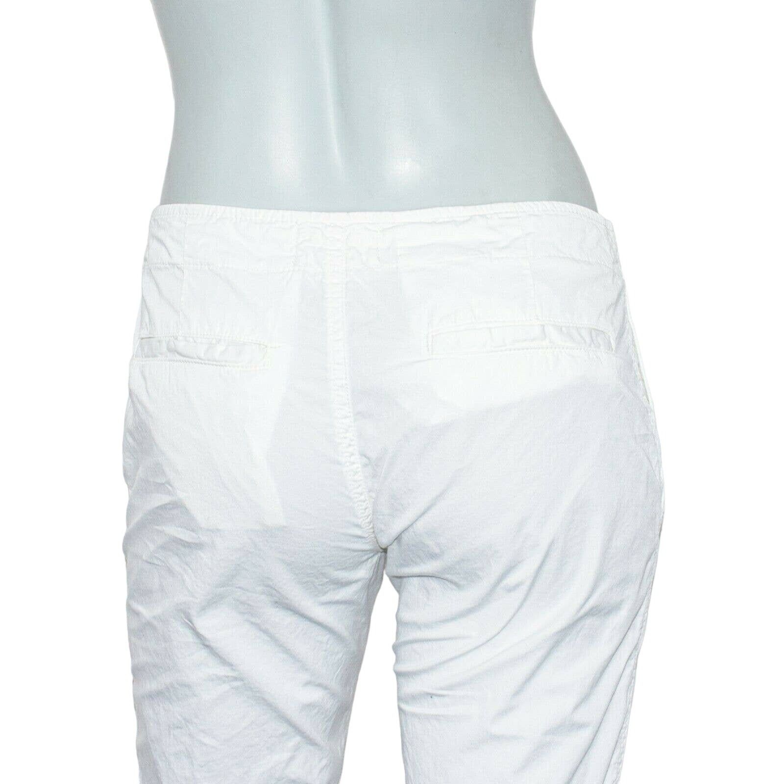 Nili Lotan NILI LOTAN Women's Cropped Drawstring Pants White Cotton Size 28" / US 6 / IT 42 - 10 Thumbnail