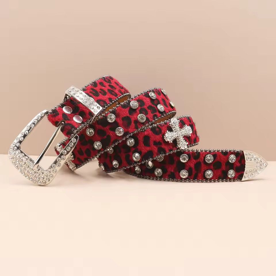 Other Cheetah leopard Cross print pu leather belt 105 cm Size 28 - 3 Thumbnail