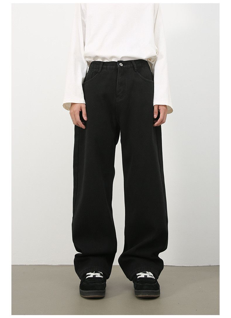 Japanese Brand × Jean Washed Vintage Loose Straight Black Jeans Size US 32 / EU 48 - 1 Thumbnail