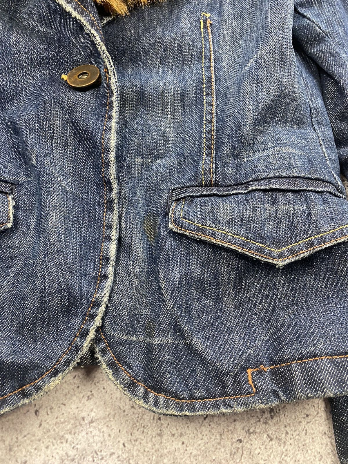Beauty Beast × Le Grande Bleu (L.G.B.) × Vintage Avant Garde Fur Collar Cropped Denim ifsixwasnine LGB Japan Size M / US 6-8 / IT 42-44 - 3 Thumbnail