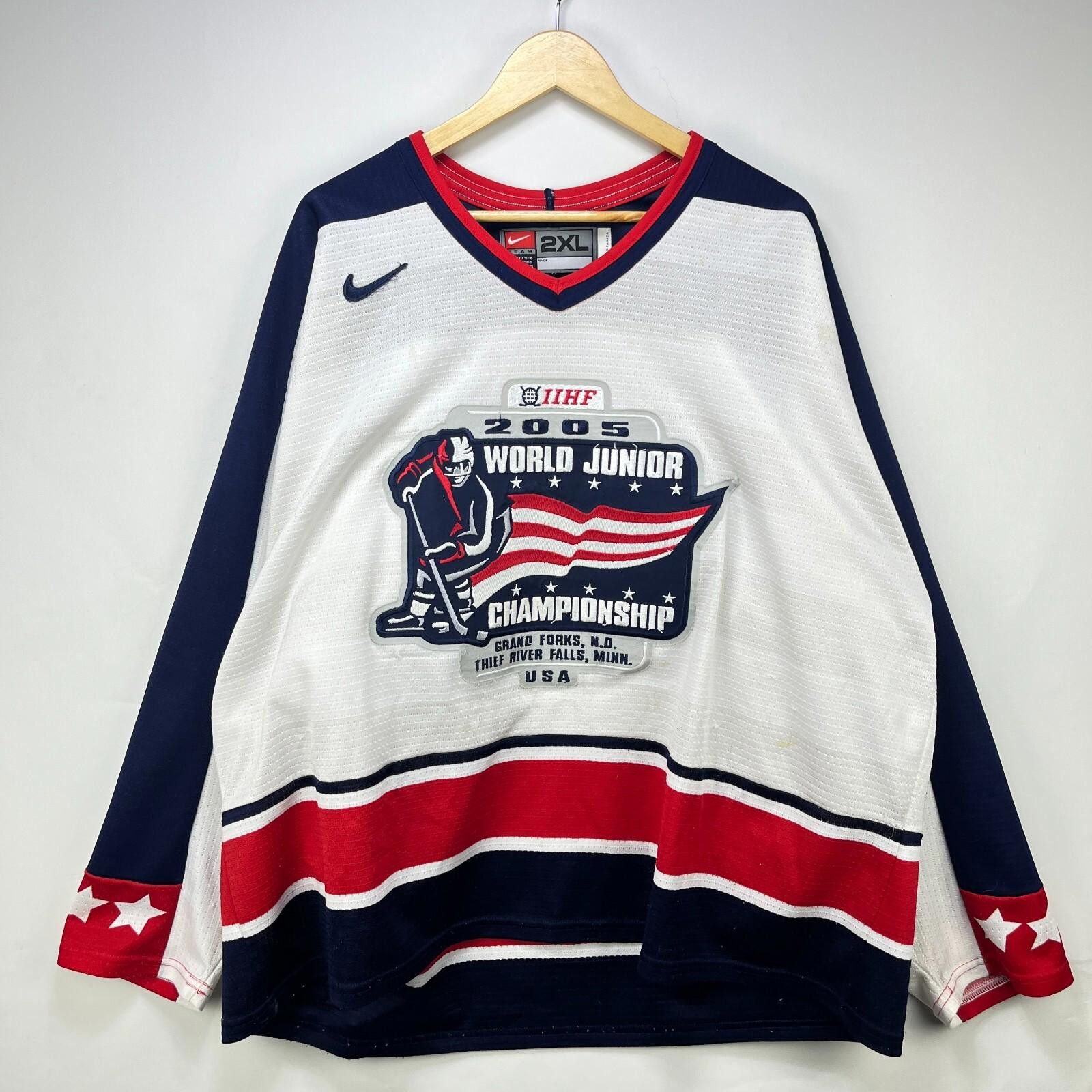 Nike Vintage 2005 World Junior Championship USA Hockey Jersey 2XL Size ONE SIZE - 1 Thumbnail