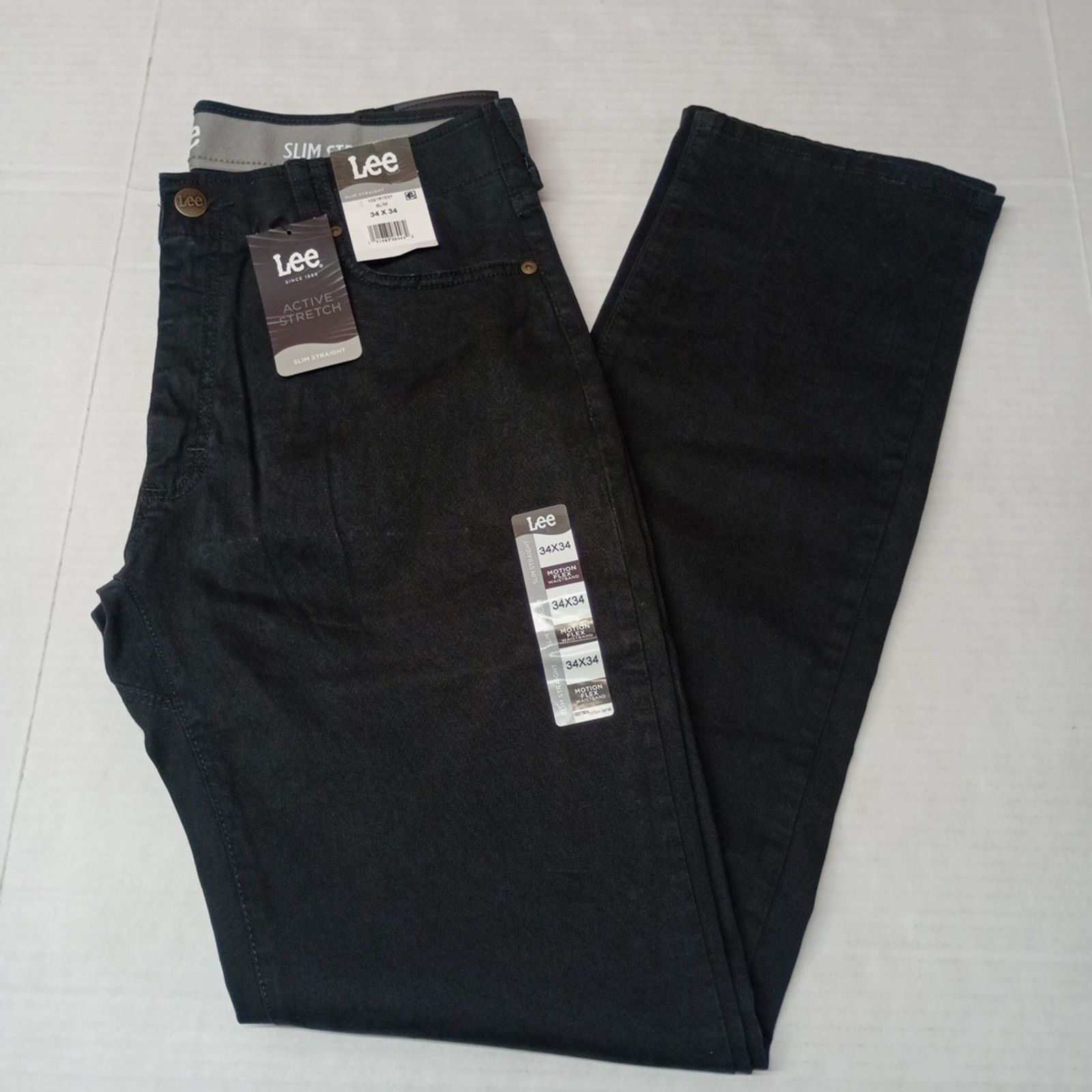 Lee Lee Chino Motion Flex Waist Pants Men's 34x34 Black Slim Fit Size US 34 / EU 50 - 1 Thumbnail