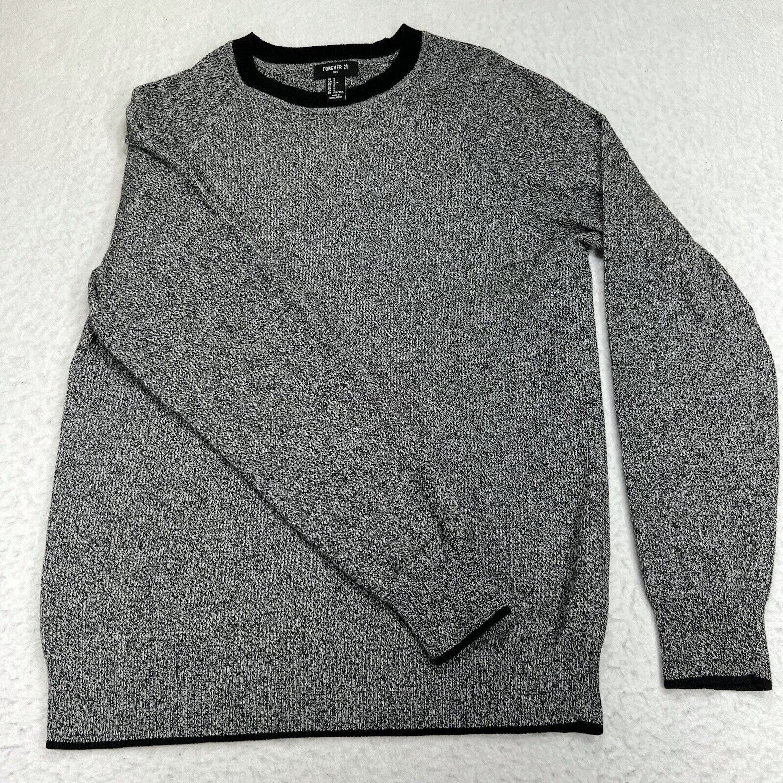Forever 21 Forever 21 Heather Gray Black Long Sleeve Knit Sweater Size US S / EU 44-46 / 1 - 1 Thumbnail