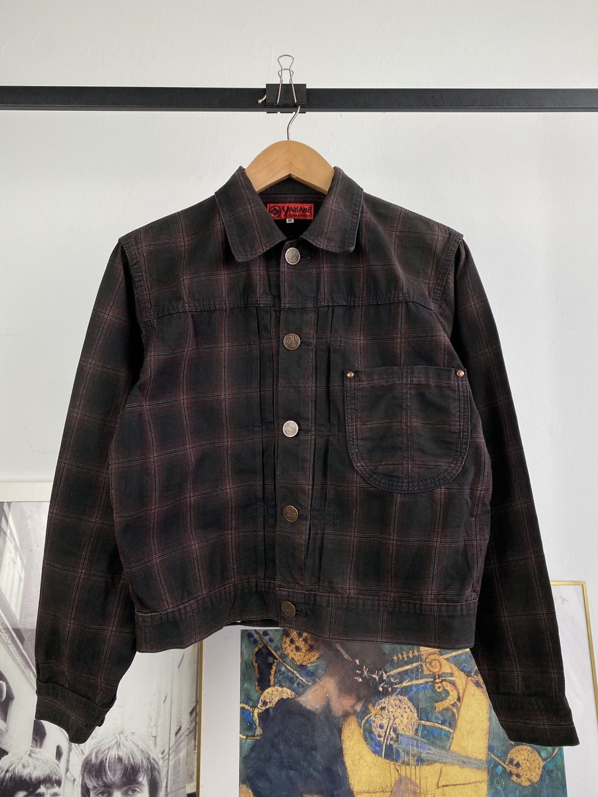 Evisu Yamane by Evisu Exclusive Type 1 Tartan Pattern Denim Jacket Size US XXS / EU 40 - 1 Thumbnail