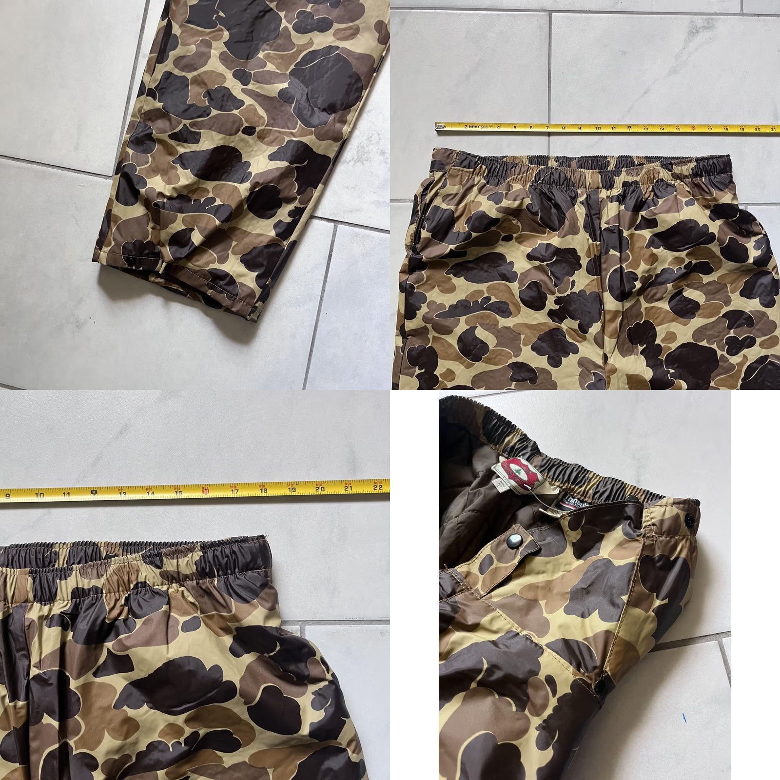 Vintage VINTAGE L.L. Bean Guide Jacket Pants Set Mens Large 36x32 Camo Insulated Hood PVC Camouflage 2 Piece Army Outdoor Mens Size US 33 - 10 Thumbnail