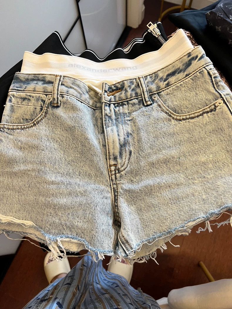 Alexander Wang Alexander Wang Blue Denim Shorts with Logo Size 25" / US 0 / IT 36 - 1 Thumbnail