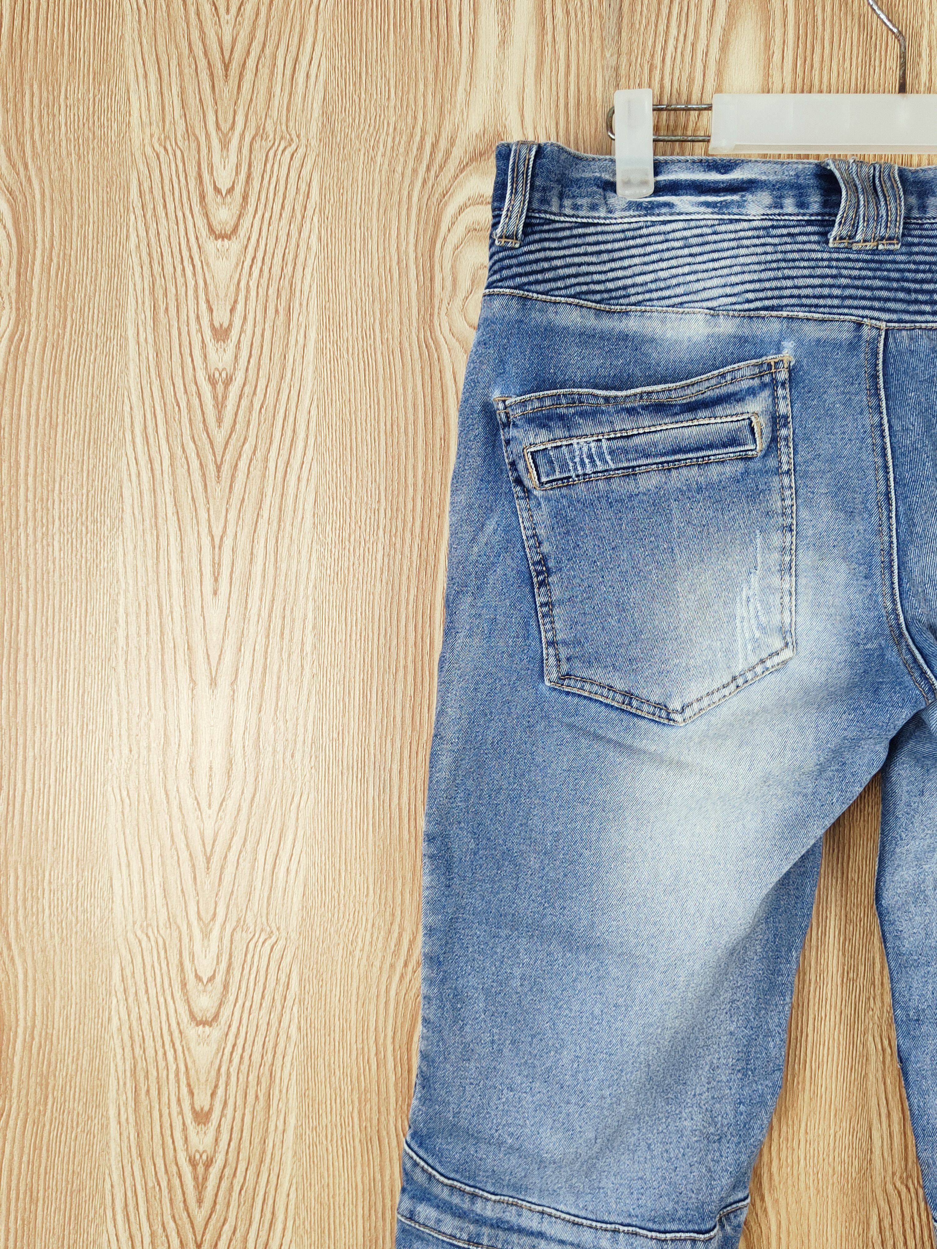 In The Attic In the attic Distressed Ripped bikers denim Jeans #W491 Size 33" - 9 Thumbnail