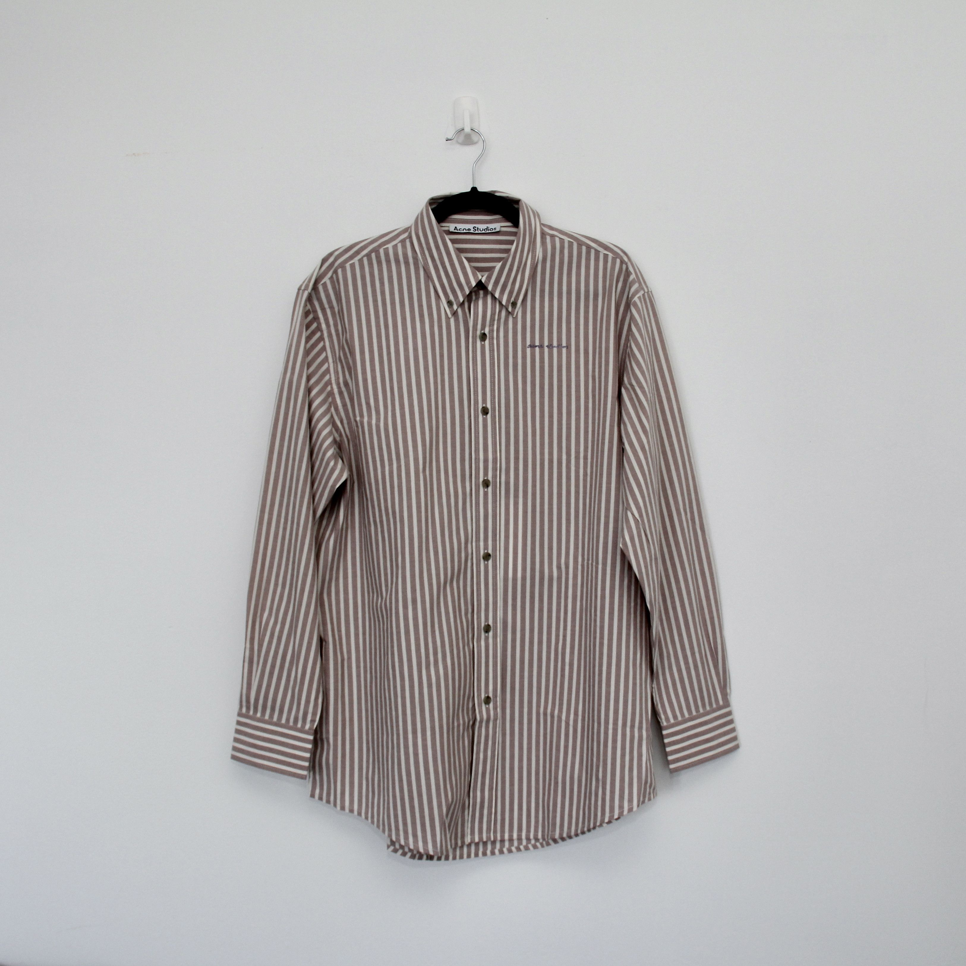 Acne Studios ACNE STUDIOS Cotton Relaxed-Fit Striped Shirt Size US S / EU 44-46 / 1 - 1 Thumbnail