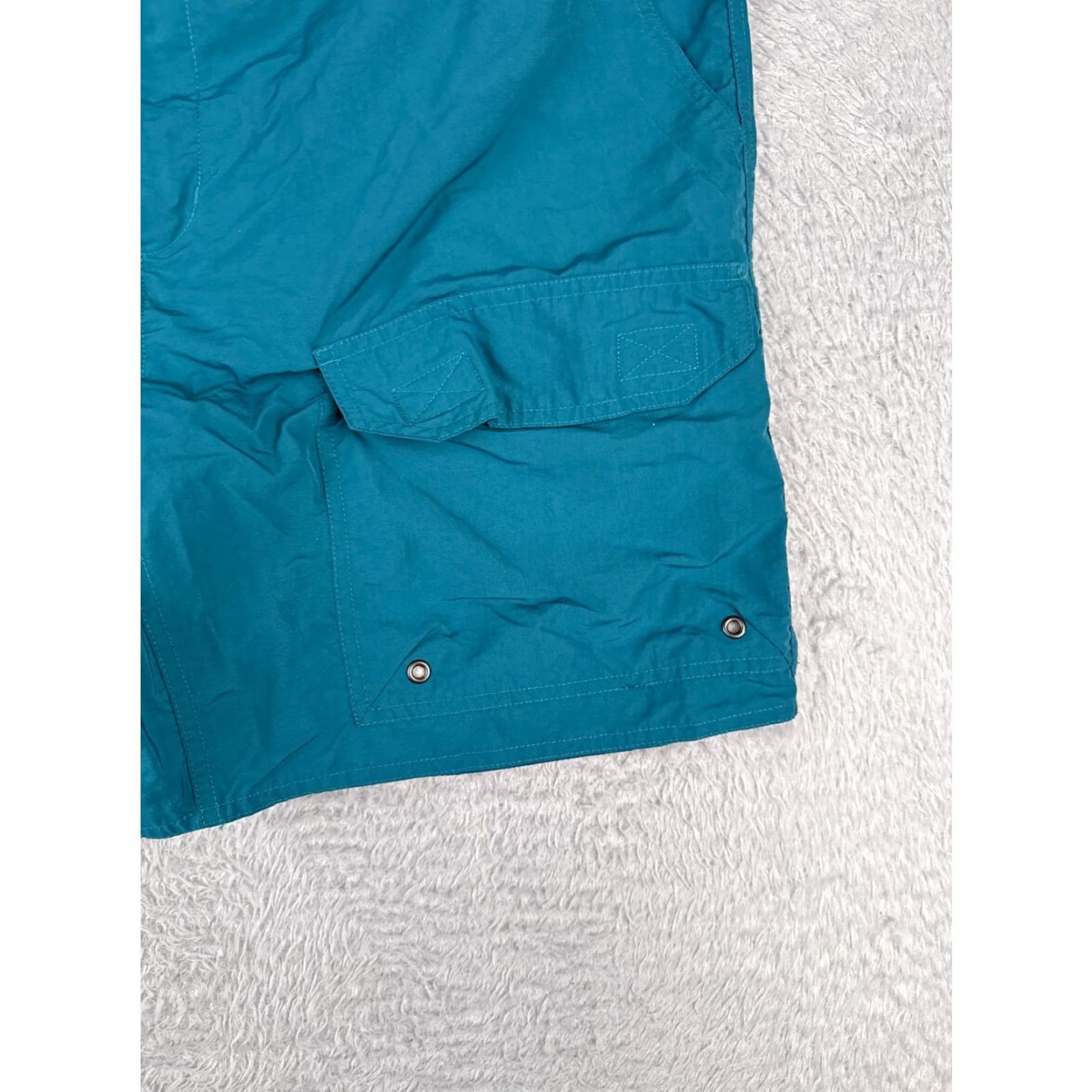 Vintage REI Men Shorts Cargo Belted 40x7 Blue Nylon Cotton 100% Hiking Camping Casual Travel Regular Inseam 7 in Pockets Logo Size US 33 - 2 Thumbnail