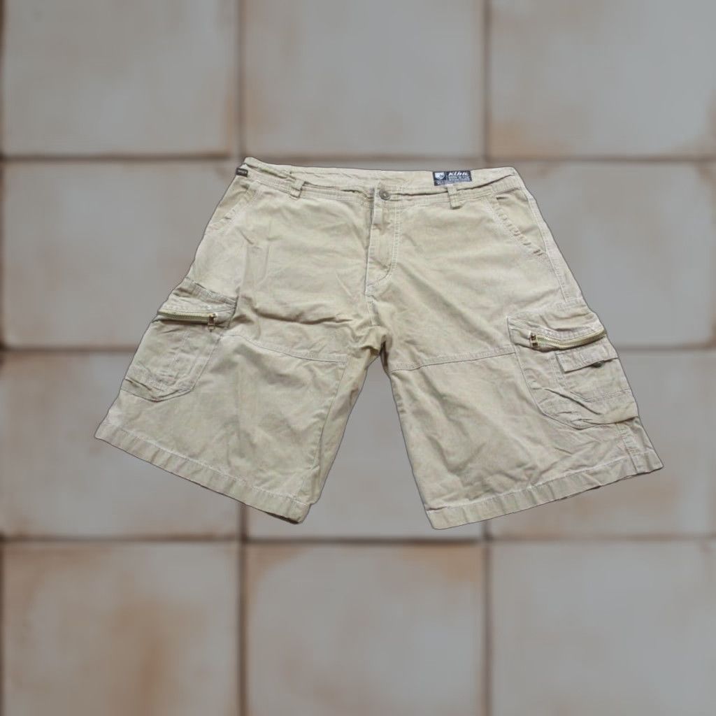 VINTAGE Kuhl Cargo Shorts Men's 36 Beige Cotton Nylon Outdoor Hiking Casual 90s Men's