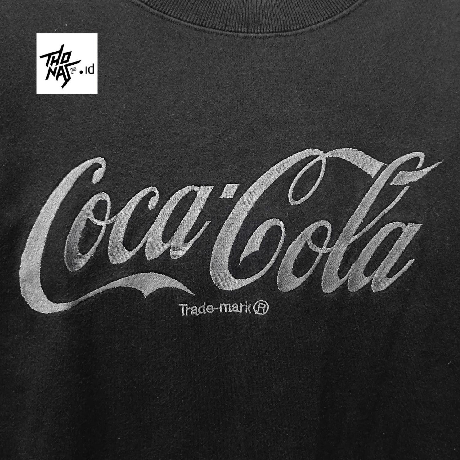 Rare Vintage 90s Cola Cola silver embroidered logo Crewneck