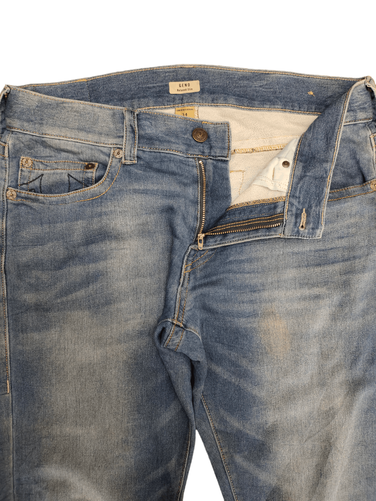 True Religion True Religion 'Geno' Relaxed Slim Soft Denim Pants Size US 34 / EU 50 - 8 Thumbnail