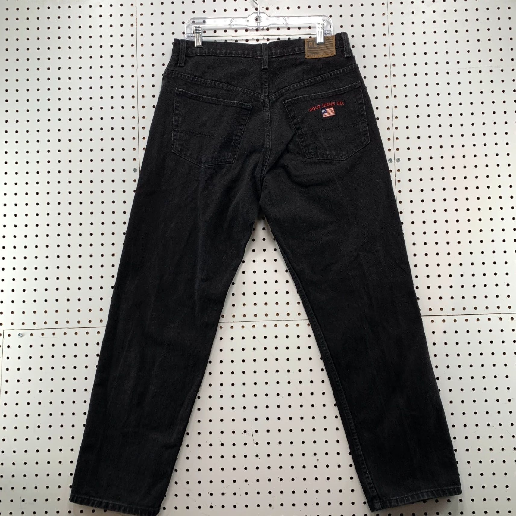 Polo Ralph Lauren VINTAGE Polo Ralph Lauren Denim Jeans Mens 33x32 Black Embroidered Flag Jean Co Size US XS / EU 42 / 0 - 2 Thumbnail