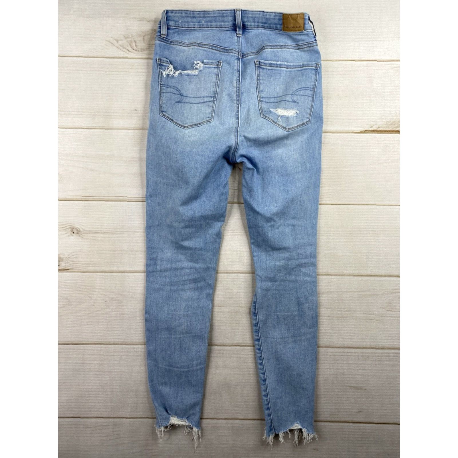 American Eagle Outfitters VINTAGE American Eagle Womens Jeans 6 Short Light Wash Highest Rise Jegging Distressed Size 28" / US 6 / IT 42 - 7 Thumbnail