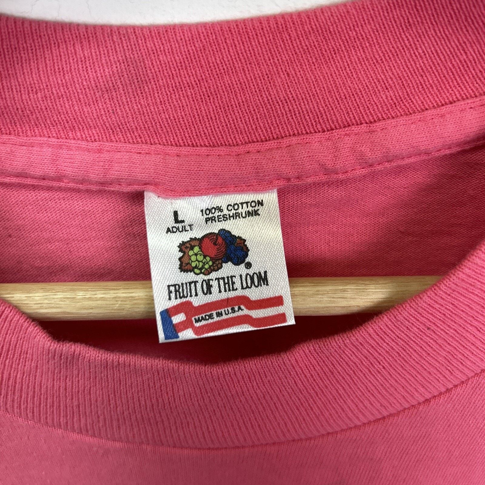 Fruit Of The Loom Fruit Of The Loom Vintage Pink Cotton t-Shirt Large Size US L / EU 52-54 / 3 - 4 Thumbnail