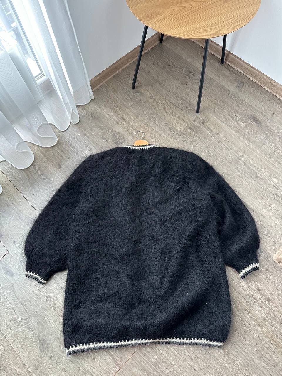 If Six Was Nine Vintage Styled By Madame Cardigan Wool Mohair Black Jacket Size US XL / EU 56 / 4 - 8 Thumbnail