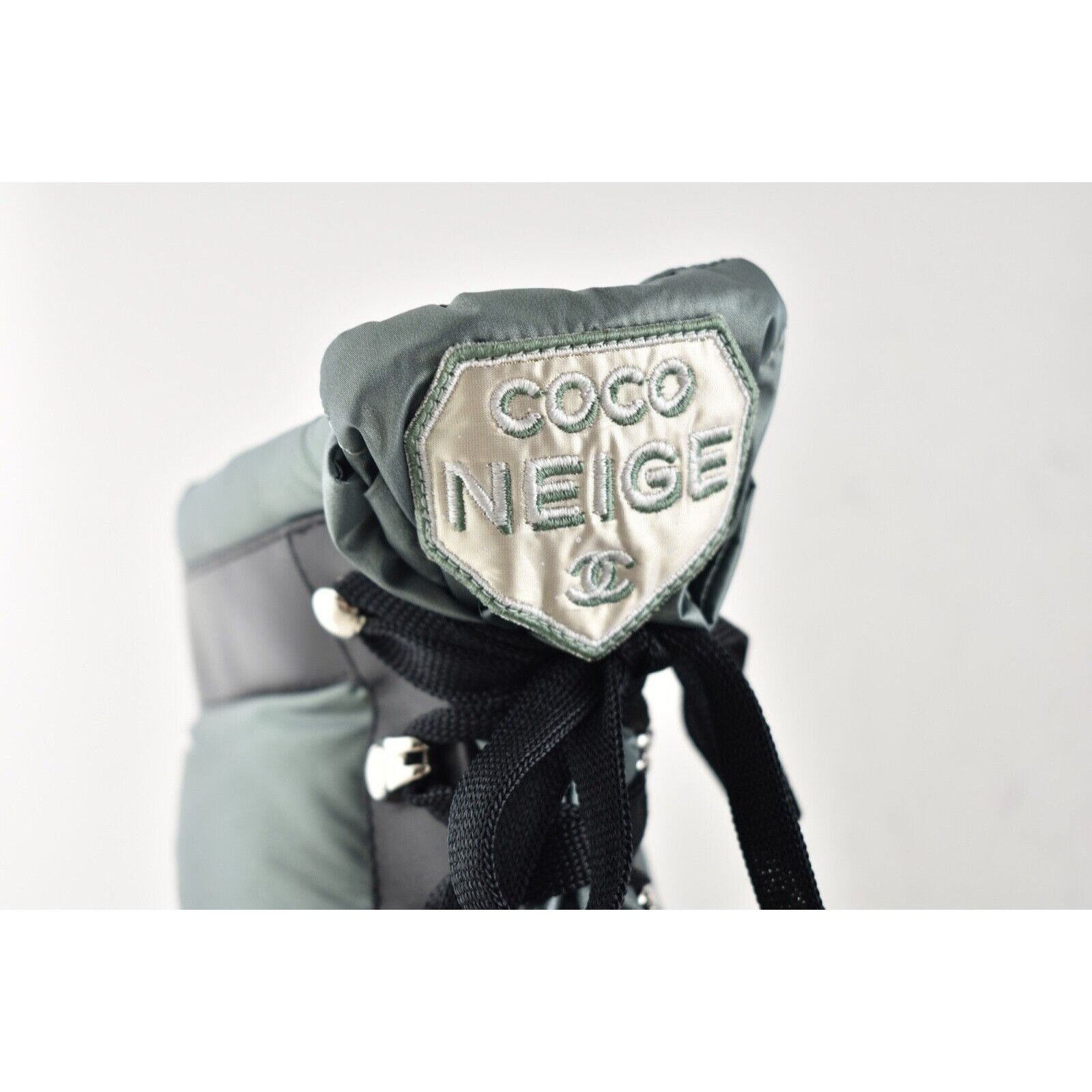 Chanel Chanel 18B Green Black Nylon CC Logo Coco Neige Snow Size US 12 / IT 42 - 4 Thumbnail