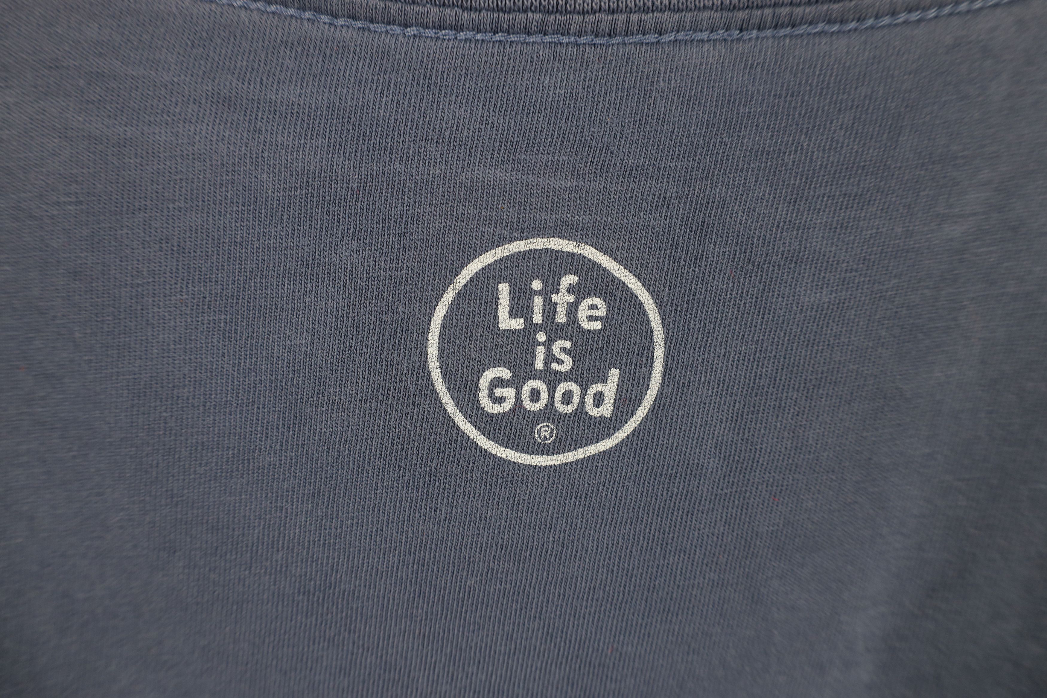 Life is Good Life is Good Go Places Bicycle Cycling V-Neck T-Shirt Blue Size XL / US 12-14 / IT 48-50 - 11 Thumbnail