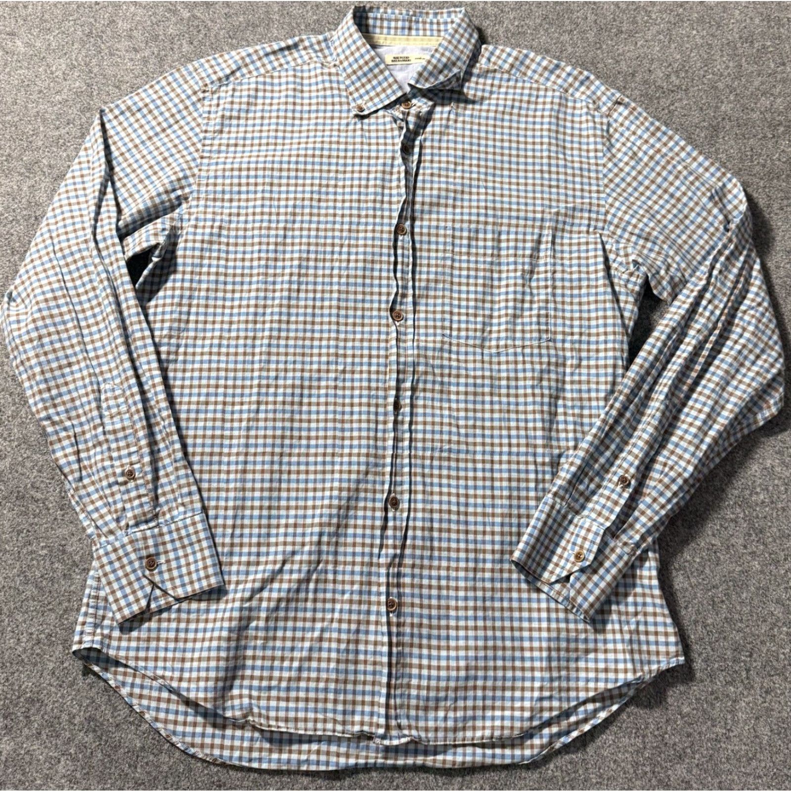 Vintage Maurizio Baldassari Shirt Mens XL Blue Plaid Button Down Italy Shirt Size US XL / EU 56 / 4 - 2 Thumbnail