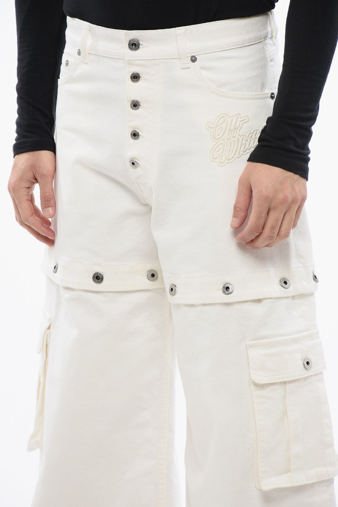 Off-White og1mm0525 Baggy Fit Jeans in White Size US 30 / EU 46 - 3 Thumbnail