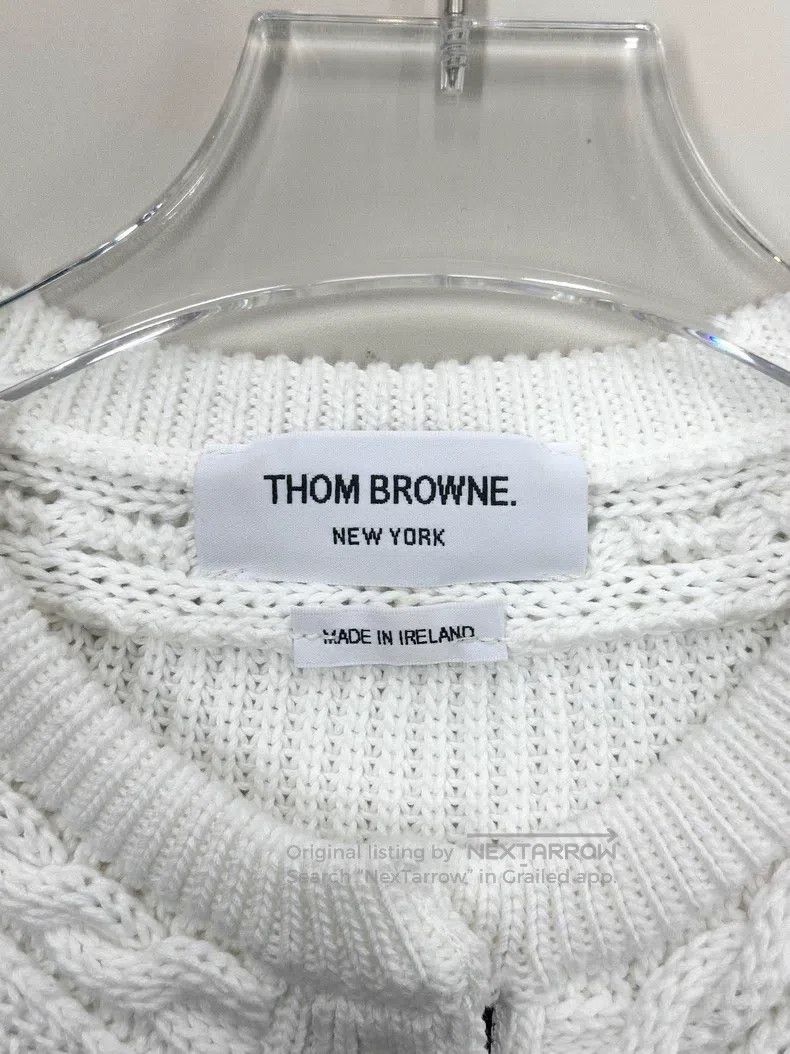 Thom Browne Thom Browne White Classic Single-Breasted Knit Open-Cardig Size XS / US 0-2 / IT 36-38 - 3 Thumbnail